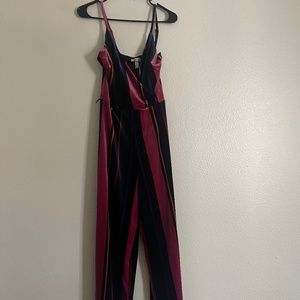 Velvet Striped Jumpsuit NWT